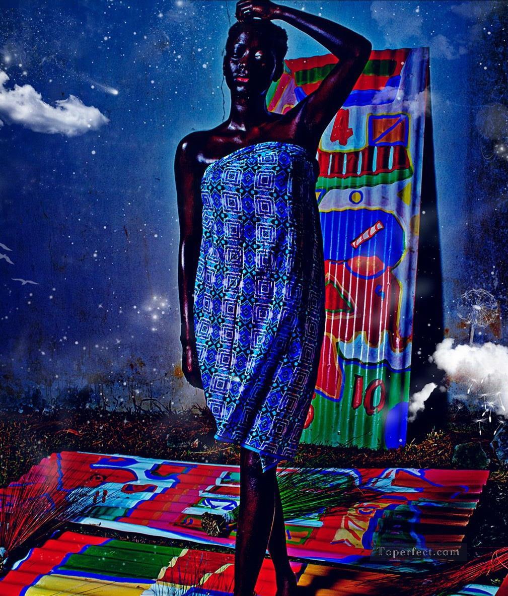 schwarzen Frau Texturkunst afrikanisch Ölgemälde